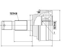 NTY Kit giunti, Semiasse compatibile con TOYOTA NPZ-TY-011