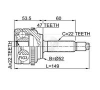 Kit giunti Semiasse PER Chevrolet Aveo/Kalos Tre Vol 1.4 69 KW 94 CV
