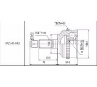 Kit Giunto Esterno Adatto Per Honda Hr-V 1999 Stream Rn 2000-2006 ABS = 50T