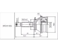 GIUNTO CV ESTERNO ADATTO PER HYUNDAI SANTA FE 2001-2006 2.0 CRD