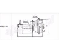 Giunto semiasse lato ruota NPZ-HY-535 NTY per HYUNDAI KIA