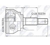 Kit Giunto Esterno Adatto Per Toyota Camry / Lexus ES300/RX300 ABS = 48T Nuovo