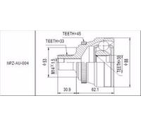 Kit Giunto Esterno Audi 80 1.6 90-94,1.8 88-91,2.0,2.3 88-94, 1.9TD 91-94 ABS