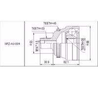 Kit Giunto Esterno Audi 80 1.6 90-94,1.8 88-91,2.0,2.3 88-94, 1.9TD 91-94 ABS