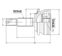 NTY Kit giunti, Semiasse compatibile con TOYOTA NPZ-TY-079