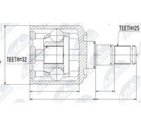 NTY Kit giunti, Semiasse compatibile con NPW-LR-002