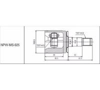 NTY Kit giunti, Semiasse compatibile con MITSUBISHI NPW-MS-025