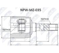 Kit Giunto Interno Sinistro FORD RANGER 01-06 Nuovo NTY NPW-MZ-035