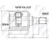 Kit Giunto Interno SX Kia Sportage 2.7 04-10, Hyundai Tucson 2.7 04-10 Nuovo