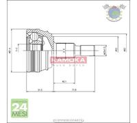 Kit giunto omocinetico Kamoka per AUDI A3 SEAT TOLEDO II LEON SKODA OCTAVIA b59