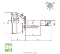 Kit giunto omocinetico Kamoka per OPEL CORSA A