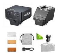 Kit-Godox iT20 S Mini Flash TTL & Riser Hot Shoe TR TTL, Altezza regolabile 30mm (0-90°), Flash a rimbalzo/diretto, 700 flash con riciclaggio di 1,5s, Modificatori magnetici inclusi, per Sony a99/a77