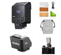 Kit- Godox iT22 S Flash TTL & Riser Hot Shoe TR TTL, Altezza regolabile 30mm (0-90°), Flash a rimbalzo/diretto, 700 flash con riciclaggio di 1,5s, Modificatori magnetici inclusi, 52g, per Sony
