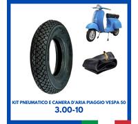 kit Gomma Pneumatico Copertone camera d'aria PIAGGIO VESPA 50 SPECIAL 3.00 10