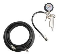 Kit gonfiaggio pneumatici Pistola con manometro + Tubo in PVC 12mt