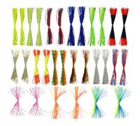 Kit Gonna per Esca | Gonne Regolari in Silicone | 30 Pacchetti di Esche per Pesca Perche Luccio e Lucioperca in Stagno Fiume e Lago