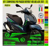 Kit Grafica adesivi decal compatibili con PIAGGIO BEVERLY 400 ABS scooter kit C