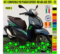 Kit Grafica adesivi decal compatibili con PIAGGIO BEVERLY 400 ABS scooter kit E