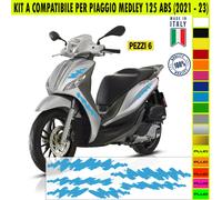Kit Grafica adesivi decal compatibili con PIAGGIO MEDLEY 125 ABS carene -kit A-
