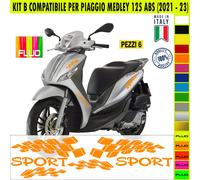 Kit Grafica adesivi decal compatibili con PIAGGIO MEDLEY 125 ABS carene -kit B-
