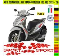 Kit Grafica adesivi decal compatibili con PIAGGIO MEDLEY 125 ABS carene -kit B-