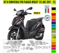 Kit Grafica adesivi decal compatibili con PIAGGIO MEDLEY 125 ABS carene -kit B-