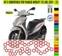 Kit Grafica adesivi decal compatibili con PIAGGIO MEDLEY 125 ABS carene -kit E-