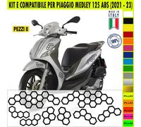 Kit Grafica adesivi decal compatibili con PIAGGIO MEDLEY 125 ABS carene -kit E-
