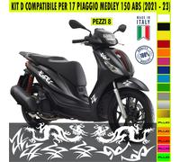 Kit Grafica adesivi decal compatibili con PIAGGIO MEDLEY 150 ABS -kit D- c.2167