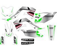 Kit grafica Ufo Thunder per Kawasaki Bianco