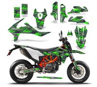 Kit Grafico Decal Per KTM 690 SMC-R 19-20 Slash Camo Verde