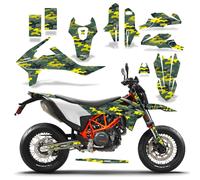 Kit Grafico MX Adesivo Per KTM 690 SMC-R 19-20 Slash Camo Giallo
