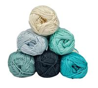 Kit Granny Square con Tile Natural - 6x50gr Mercerizzato per Copriletto da Bambino in Crochet (Caraibi)