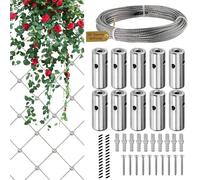 Kit griglia verticale - di centrifuga da parete in acciaio per l'arrampicata di piante, griglia con viti, ancoraggi di espansione, hub, tutte le chiavi, decorazione da giardino