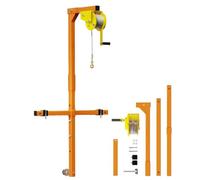 Kit Gru Per Sollevamento E L'installazione Di Condizionatori Esterni | Staffa Di Sollevamento Portatile, Acciaio Al Carbonio, Capacità Di Carico: 150 Kg, Argano Autobloccante(15m/49.2ft)