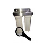 Kit gruppo filtri a bicchiere 10'' con piastra INOX pollici depuratore acqua osm