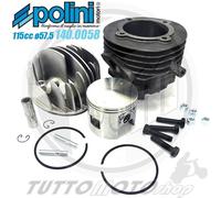 KIT GRUPPO TERMICO D. 57,5 115 cc CILINDRO PISTONE TESTA VESPA 50 REVIVAL
