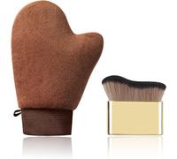 Kit Guanto Autoabbronzante E Pennello Kabuki Professionale, Applicatore in Vellu