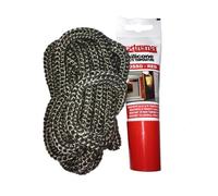 kit Guarnizione + Mastice x Stufe Legna Pallet Camini da 6, 8, 10, 12, x 1,5 mt.