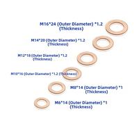 Kit guarnizioni rondella piatta in rame 110 pezzi con misure da M6 a per compiti