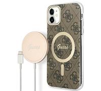 Kit Guess 4G Print MagSafe per iPhone 11, marrone - Nouvo