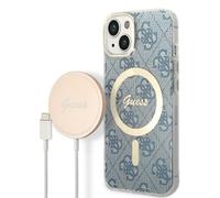 Kit Guess 4G Print MagSafe per iPhone 14 Plus, blu - Nouvo