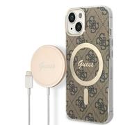 Kit Guess 4G Print MagSafe per iPhone 14 Plus, marrone - Nouvo