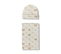 KIT GUESS kids set cappello e sciarpa 4G SHINY JACQUARD GO BEIGE 424883