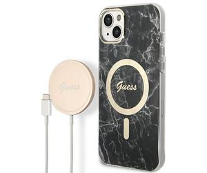 Kit Guess Marble MagSafe per iPhone 14 Plus, nero - Nouvo
