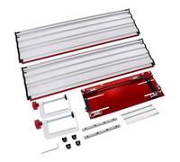 Kit Gui Gui Pista Professionale 50 Pollici In Lega di Alluminio Ferrovia Dritta con Morsetti per Seghe Circolari 7 1/4 Pollici per la Lavorazione del Legno e Progetti DIY