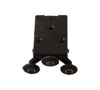 Kit guida a rullo per porta scorrevole in nylon e plastica con anima liscia per armadio o armadio, nero