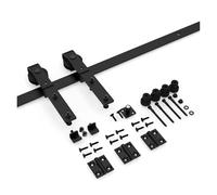 Kit guida for porta scorrevole a doppia anta da 3/3,3 piedi, adatto for porte doppie, kit ferramenta for a for impieghi gravosi(3.3FT 101CM Rail Kit)