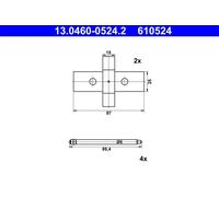 ATE 13.0460-0524.2 Kit accessori, pastiglia freno