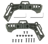 Kit Guide Laterali per Casco High-Cut, Sistema di Fissaggio Tipo ARC per Caschi Tattici/Bump, per Torcia/Action Cam/Cuffie, Canalina Cavi Nascosta(Green)